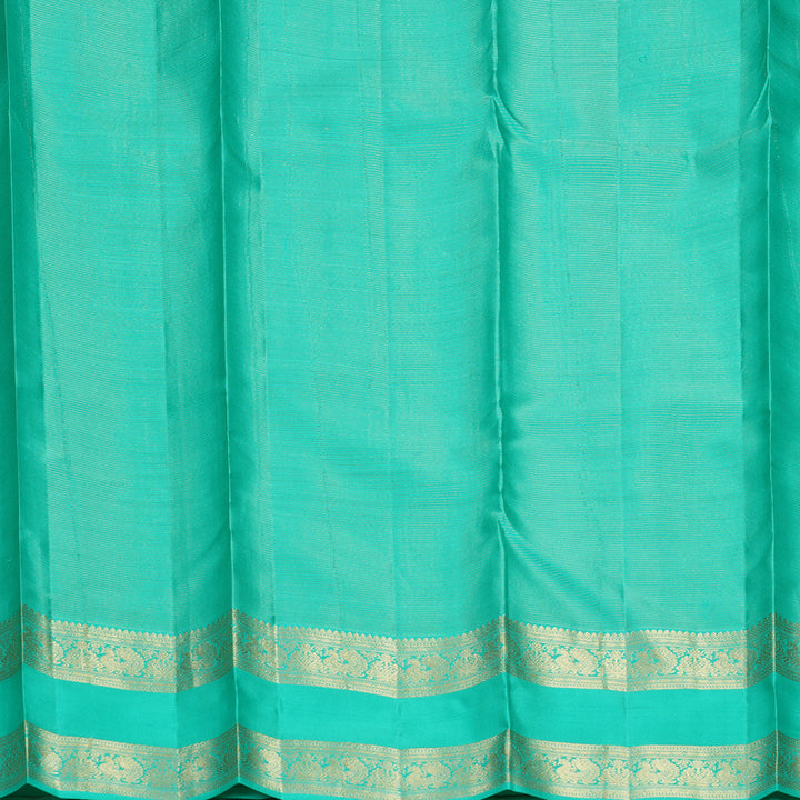 Hayagrivas Handloom Bright Teal Kanjivaram Silk Saree KBF977I14-1