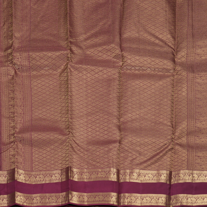 Hayagrivas Handloom Plum Purple Kanjivaram Silk Saree KBF977I14-3