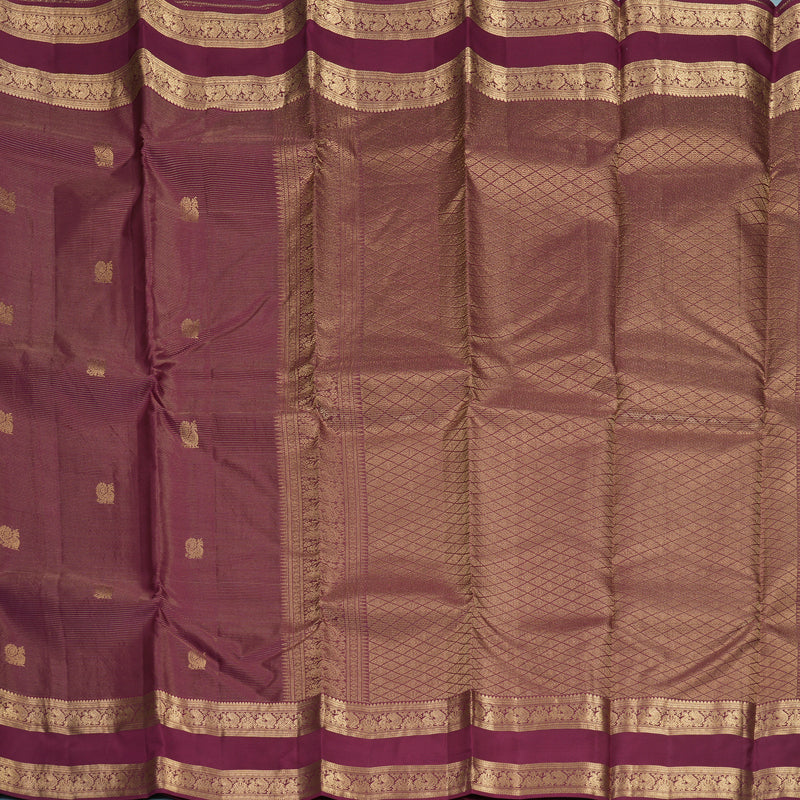 Hayagrivas Handloom Plum Purple Kanjivaram Silk Saree KBF977I14-3