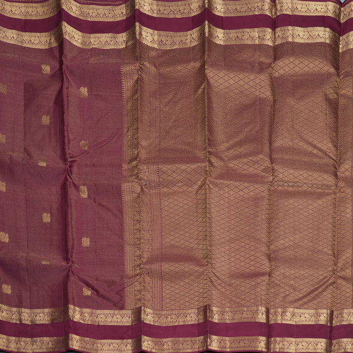 Hayagrivas Handloom Plum Purple Kanjivaram Silk Saree KBF977I14-3