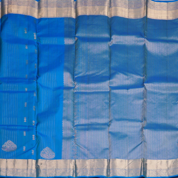 Hayagrivas Handloom Sky Blue Kanjivaram Silk Saree KBF977I18-6