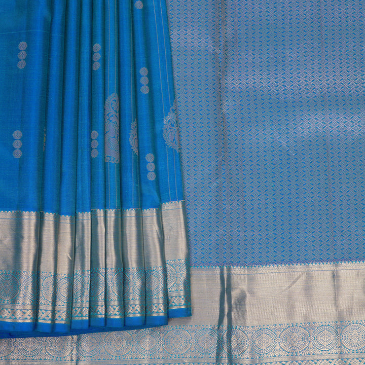 Hayagrivas Handloom Sky Blue Kanjivaram Silk Saree KBF977I18-6