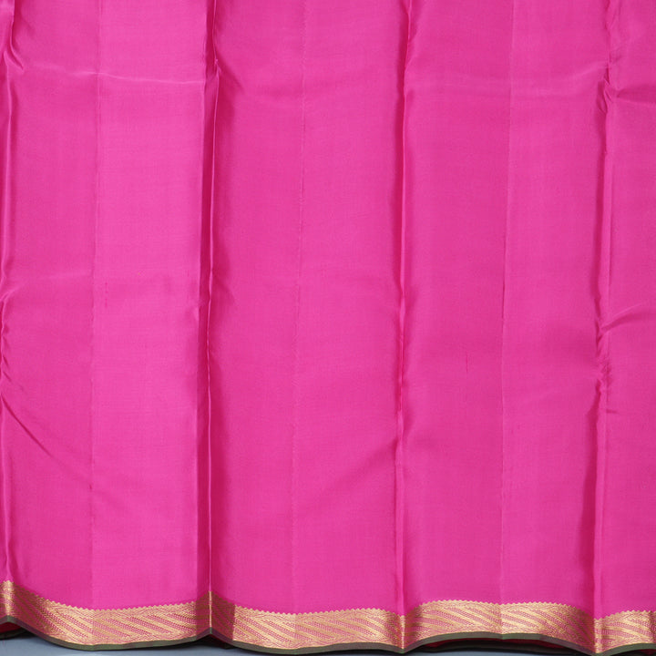 Hayagrivas Handloom Golden Orange Kanjivaram Silk Saree with Rani Pink Border KBF977I21-1