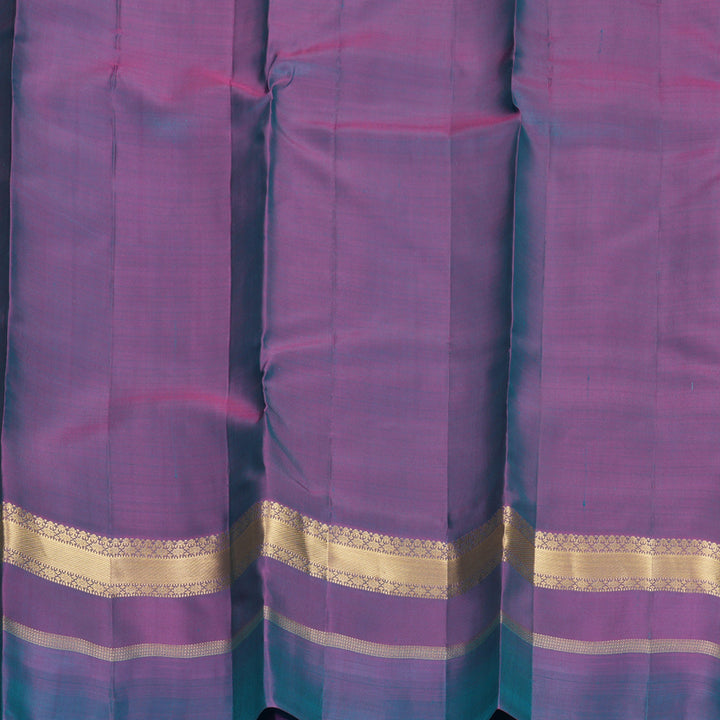 Hayagrivas Handloom Green Kanjivaram Silk Saree with Blue-Purple Border KBF977I22-1
