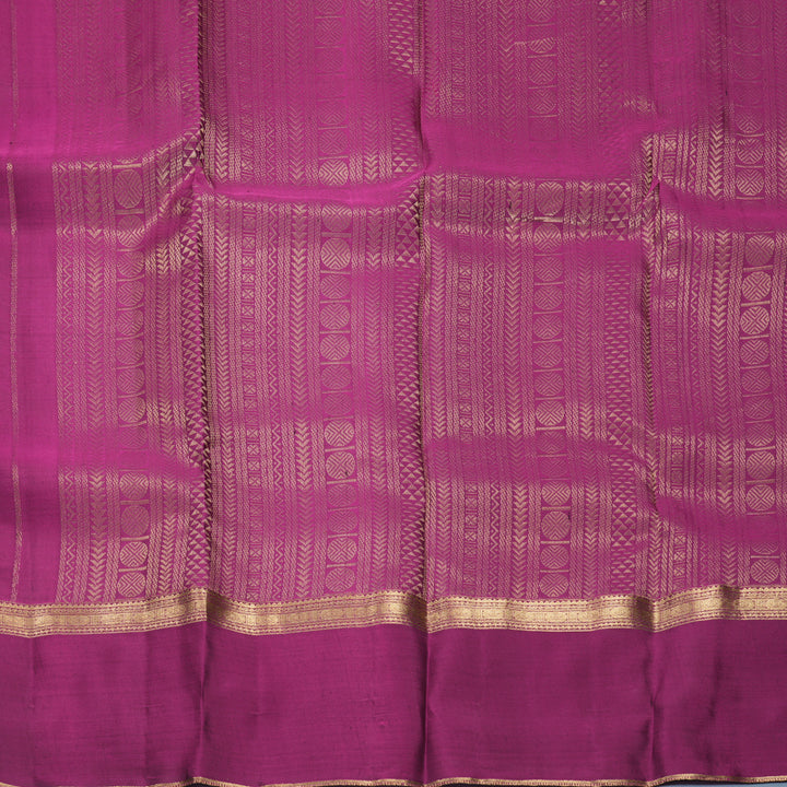 Hayagrivas Handloom Black Kanjivaram Silk Saree with Ganga Jamuna Border KBF977I23-2