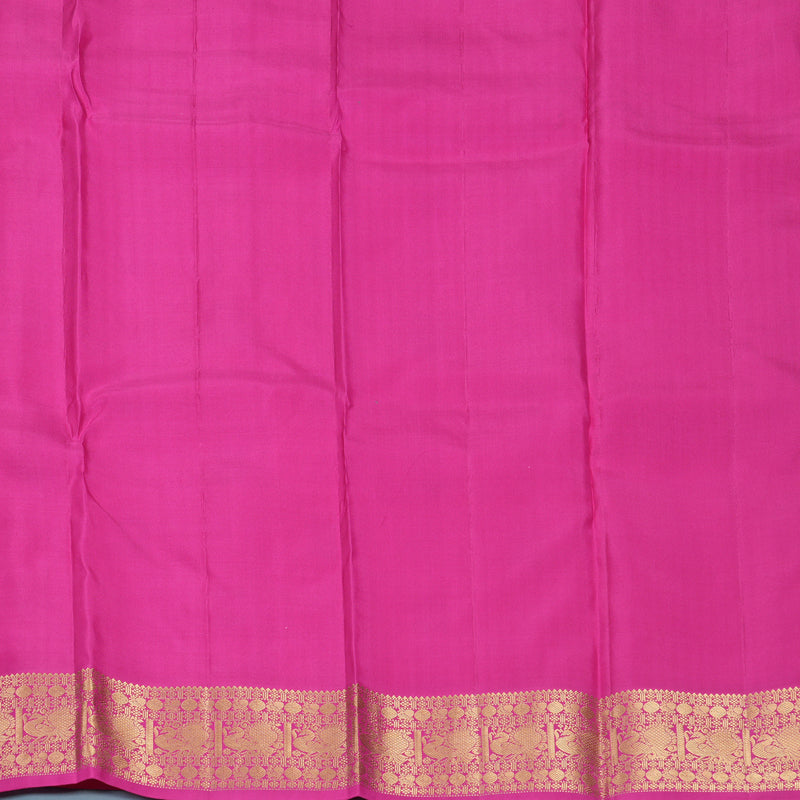 Hayagrivas Handloom Orangish-Pink Kanjivaram Silk Saree with Rani Pink Border KBF977I24-5