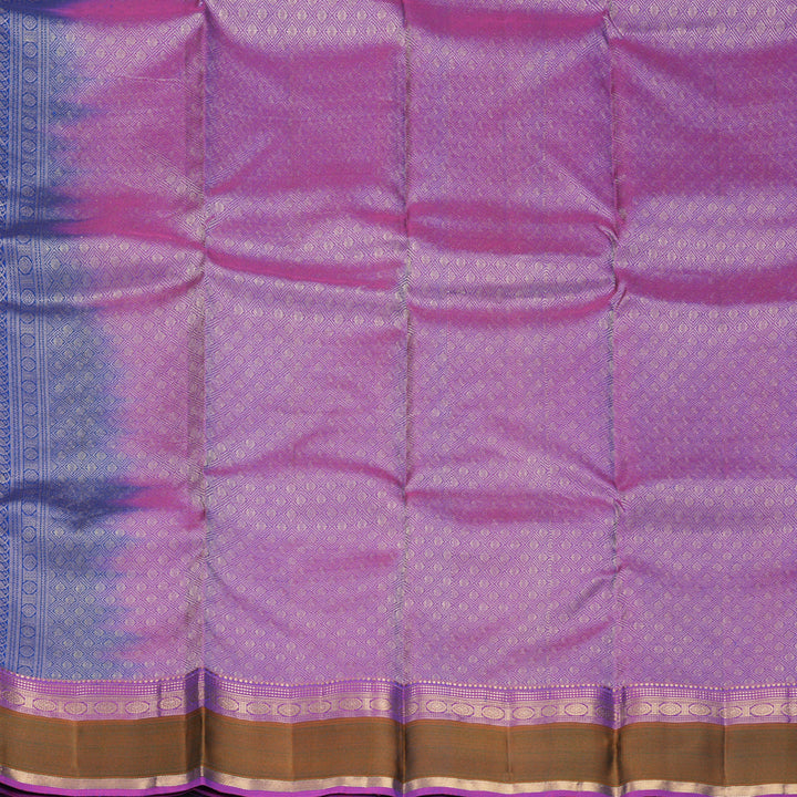 Hayagrivas Handloom MS Blue Kanjivaram Silk Saree with Mehandi Green Border KBF977I25-1