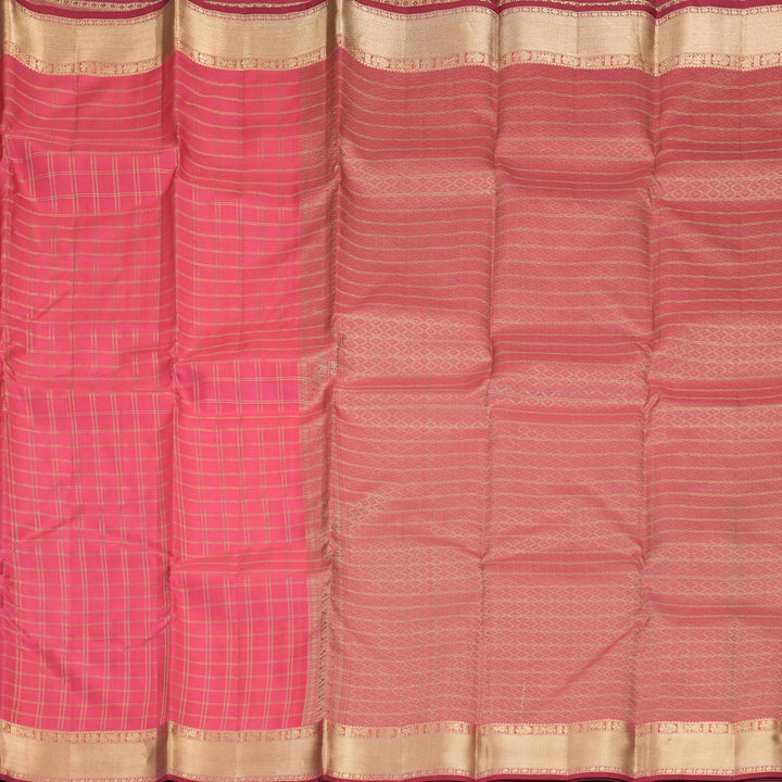 Hayagrivas Handloom Pink Kanjivaram Silk Saree KBF977I26-2
