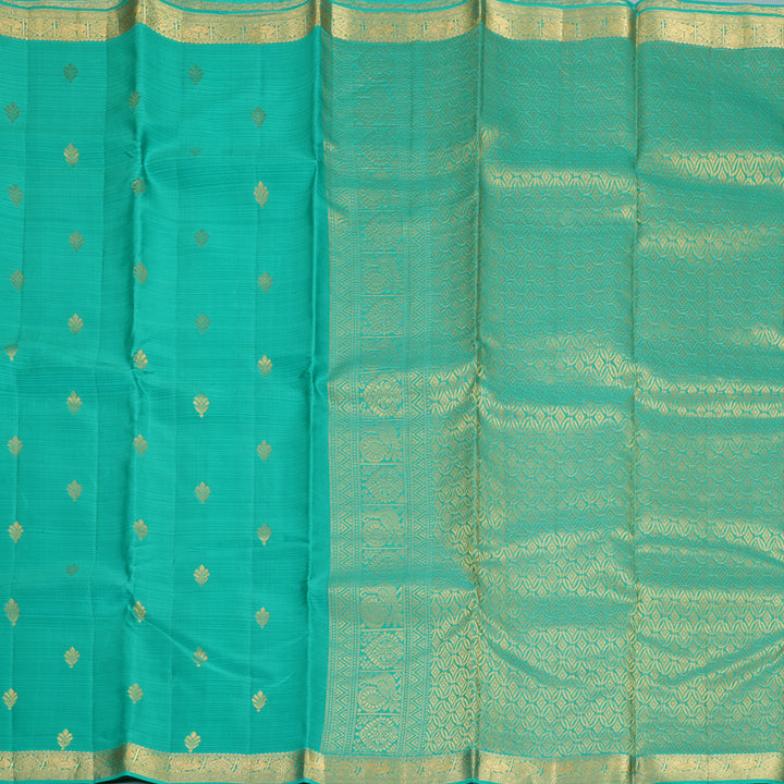 Hayagrivas Handloom Sea Green Kanjivaram Silk Saree KBF977I3-9