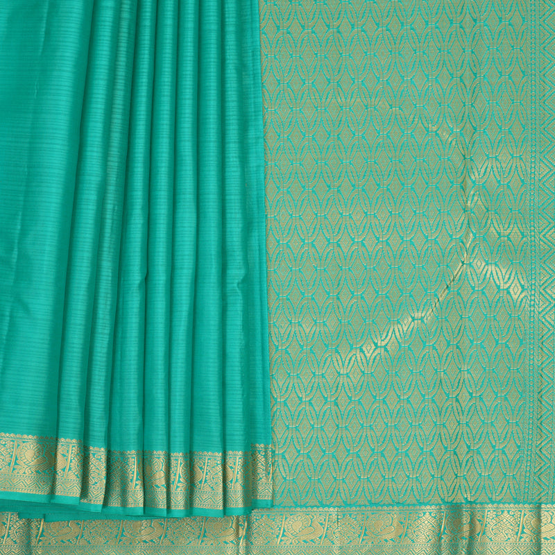 Hayagrivas Handloom Sea Green Kanjivaram Silk Saree KBF977I3-9