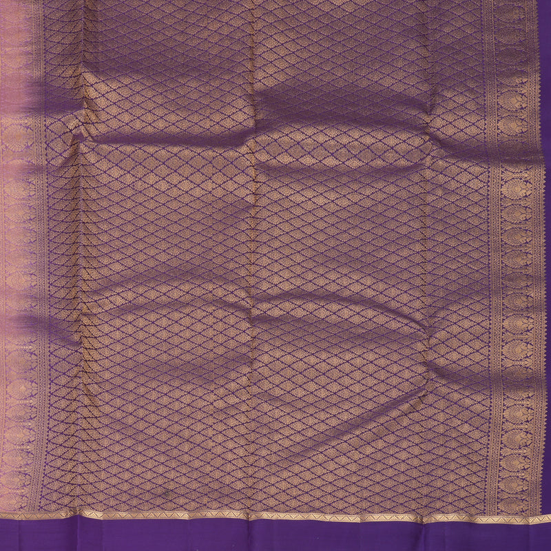Hayagrivas Handloom Mauve Kanjivaram Silk Saree with Purple Border KBF977I8-7
