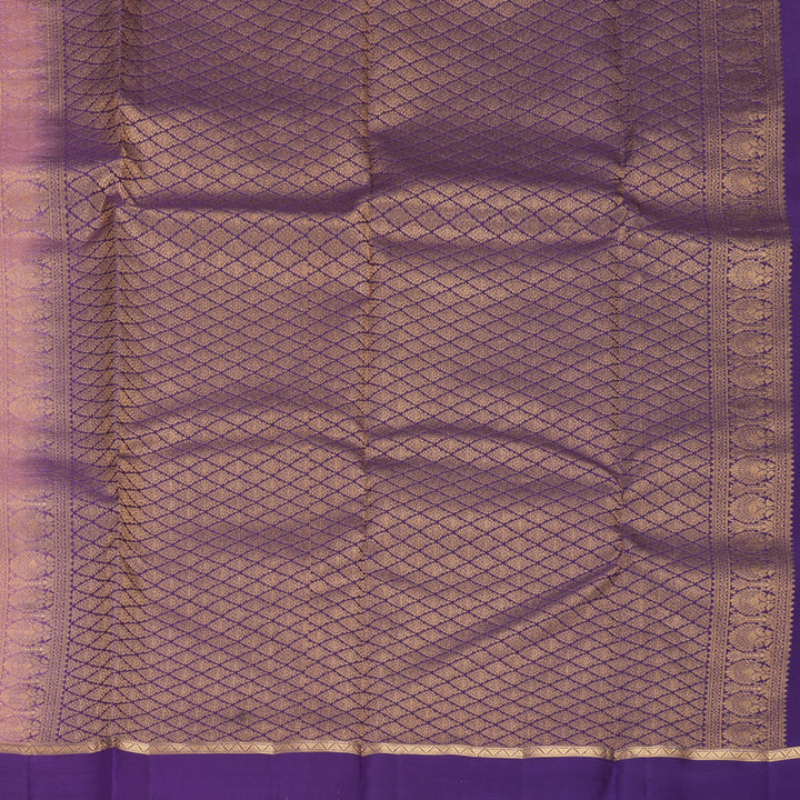 Hayagrivas Handloom Mauve Kanjivaram Silk Saree with Purple Border KBF977I8-7