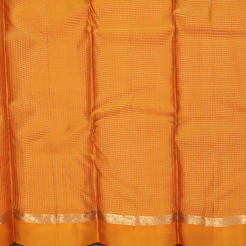 Hayagrivas Handloom Reddish-Orange Kanjivaram Silk Saree with Golden Orange Border KBF977I9-12