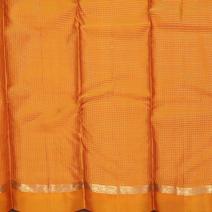 Hayagrivas Handloom Reddish-Orange Kanjivaram Silk Saree with Golden Orange Border KBF977I9-12