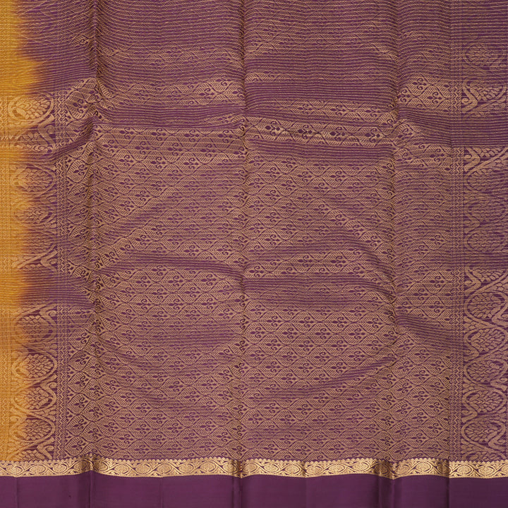 Hayagrivas Handloom Honey Mustard Kanjivaram Silk Saree with Nagapazham Border KBF977I9-13
