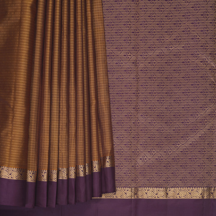 Hayagrivas Handloom Honey Mustard Kanjivaram Silk Saree with Nagapazham Border KBF977I9-13