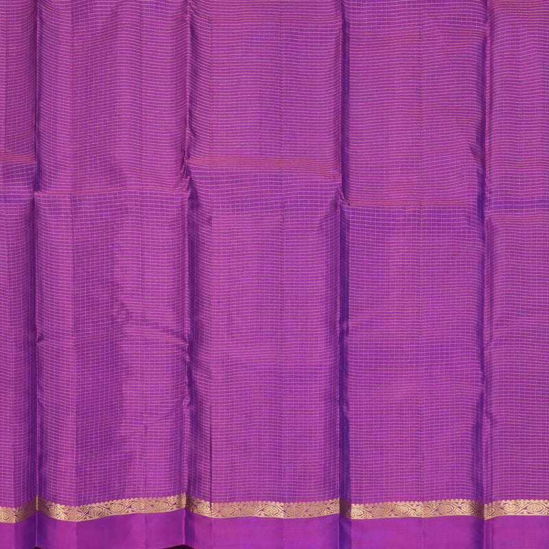 Hayagrivas Handloom Blue-Green Kanjivaram Silk Saree with Purple Border KBF977I9-14