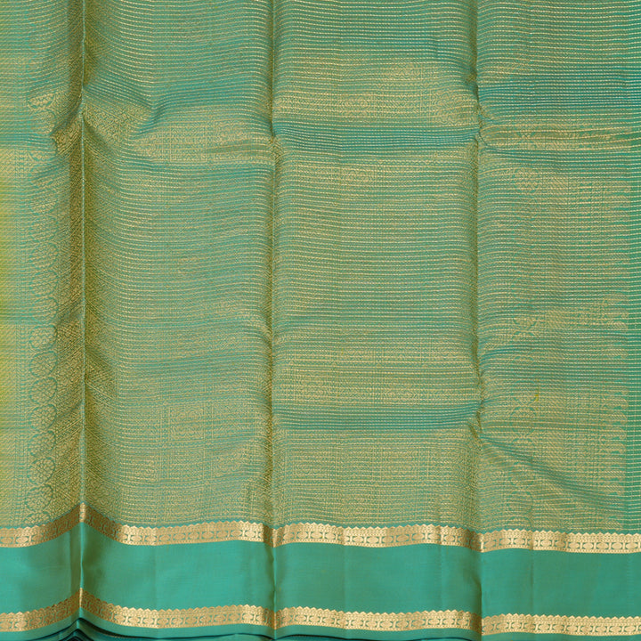 Hayagrivas Handloom Lime Green Kanjivaram Silk Saree with Sea Green Border KBF977I9-16