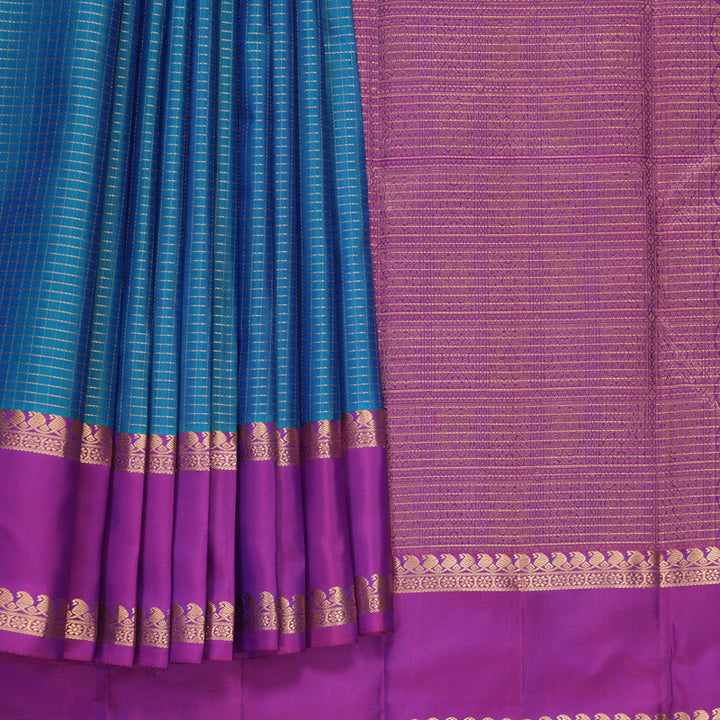 Hayagrivas Handloom Mayilkazhuthu Kanjivaram Silk Saree with Purple Border KBF977I9-17