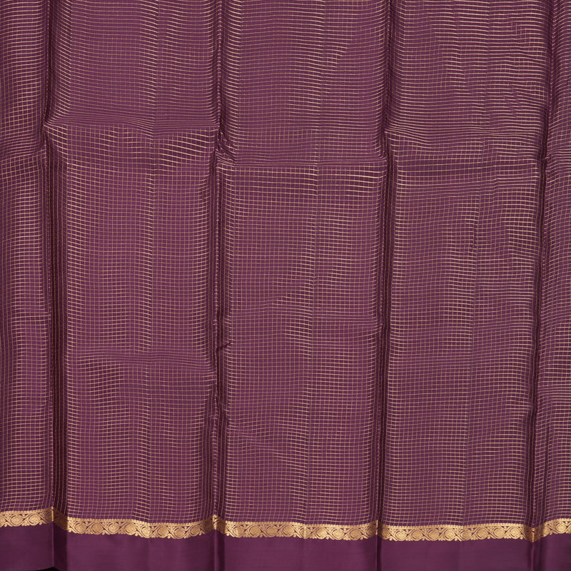 Hayagrivas Handloom Brown Kanjivaram Silk Saree with Purple Border KBF977I9-18