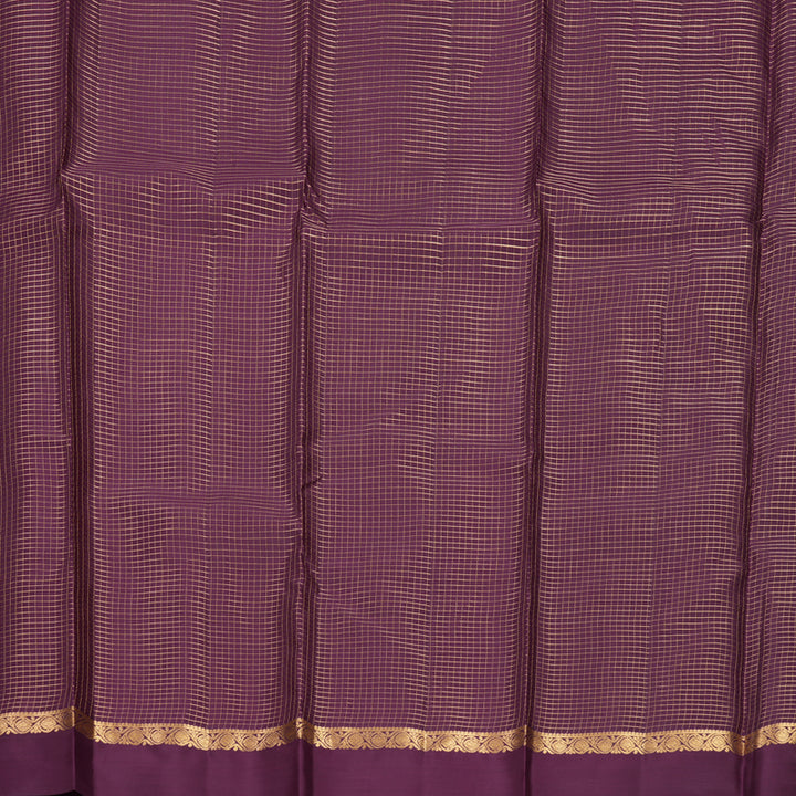 Hayagrivas Handloom Brown Kanjivaram Silk Saree with Purple Border KBF977I9-18