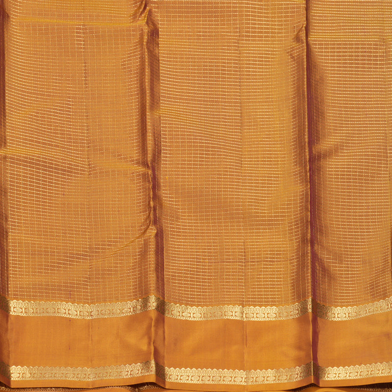 Hayagrivas Handloom Purple Kanjivaram Silk Saree with Golden Orange Border KBF977I9-25
