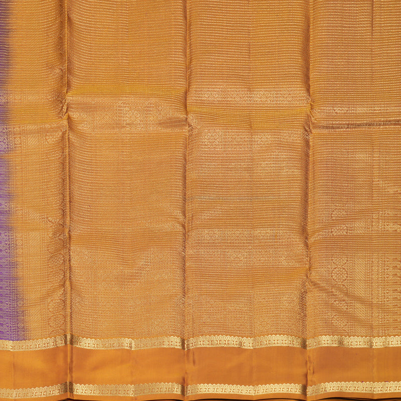 Hayagrivas Handloom Purple Kanjivaram Silk Saree with Golden Orange Border KBF977I9-25