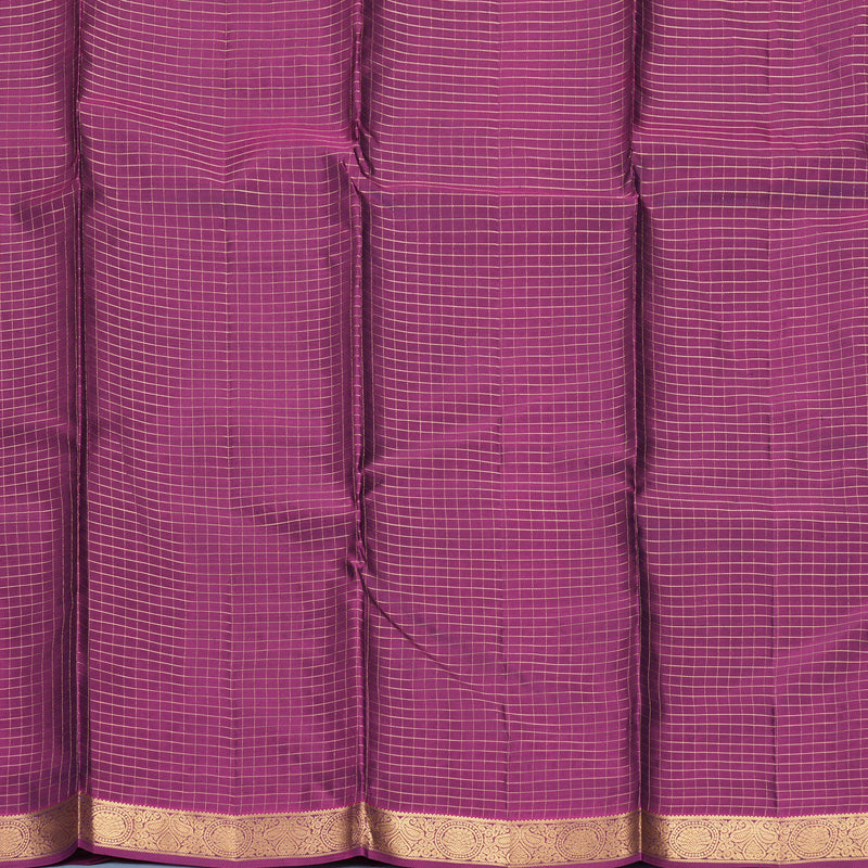 Hayagrivas Handloom Ramar Blue Kanjivaram Silk Saree with Purple Border KBF977I9-7