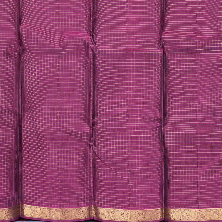 Hayagrivas Handloom Ramar Blue Kanjivaram Silk Saree with Purple Border KBF977I9-7