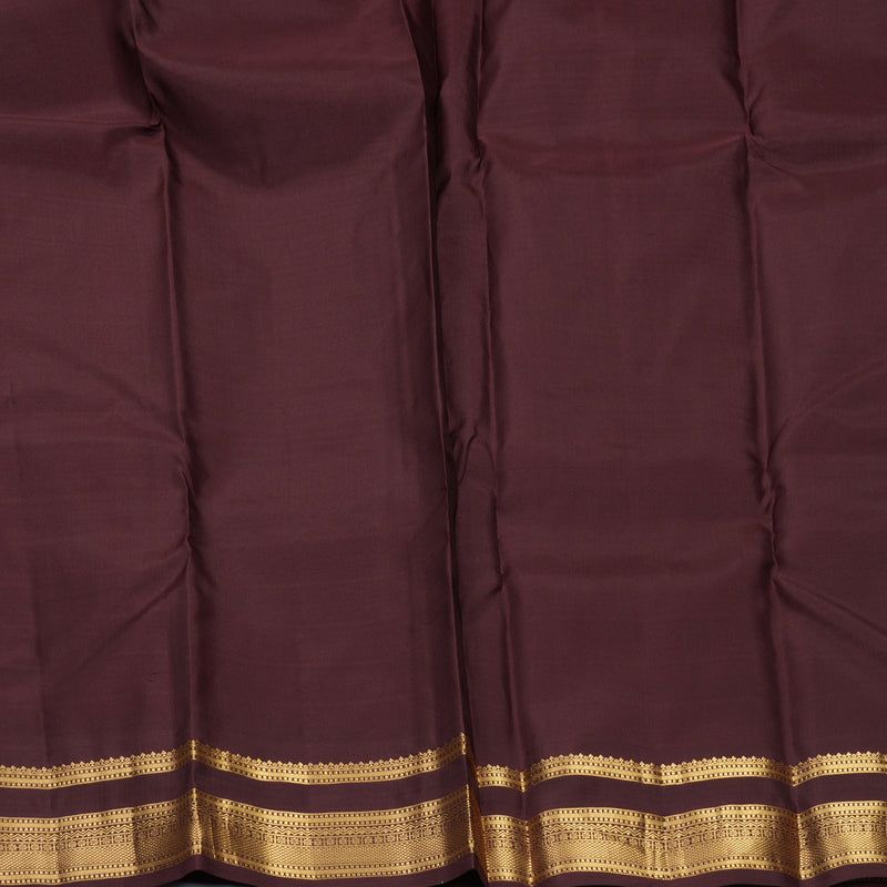 Hayagrivas Handloom Dark Red Kanjivaram Silk Saree with Maroon Border KBF978I2-33
