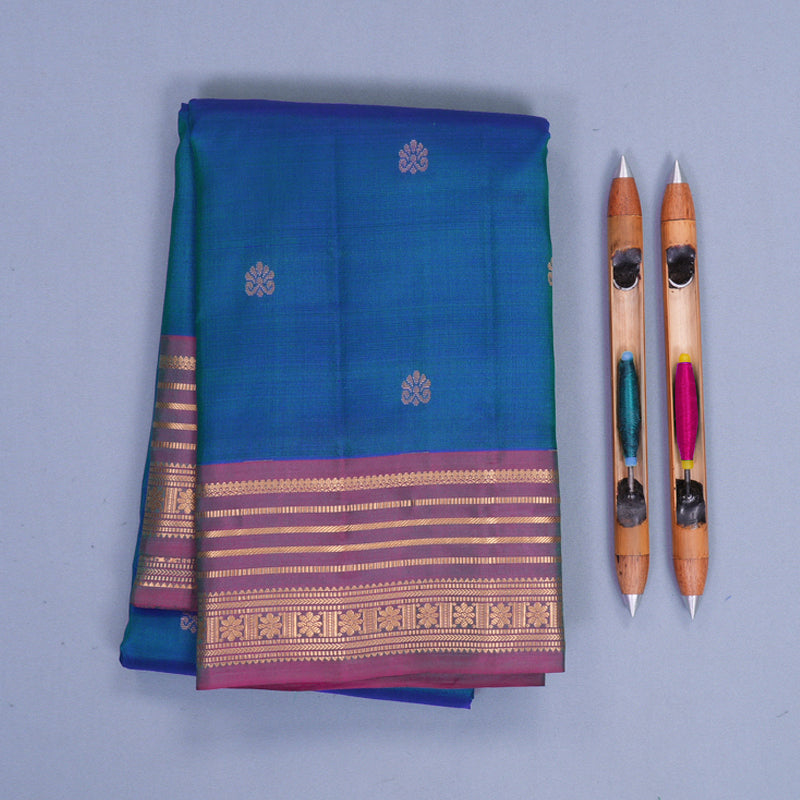 Hayagrivas Handloom Mayilkazhuthu Kanjivaram Silk Saree with Purple Border KBF978I2-41