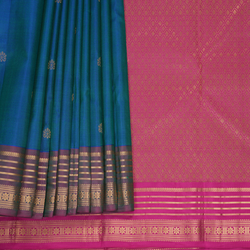 Hayagrivas Handloom Mayilkazhuthu Kanjivaram Silk Saree with Purple Border KBF978I2-41