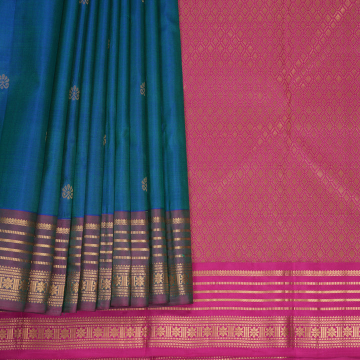Hayagrivas Handloom Mayilkazhuthu Kanjivaram Silk Saree with Purple Border KBF978I2-41