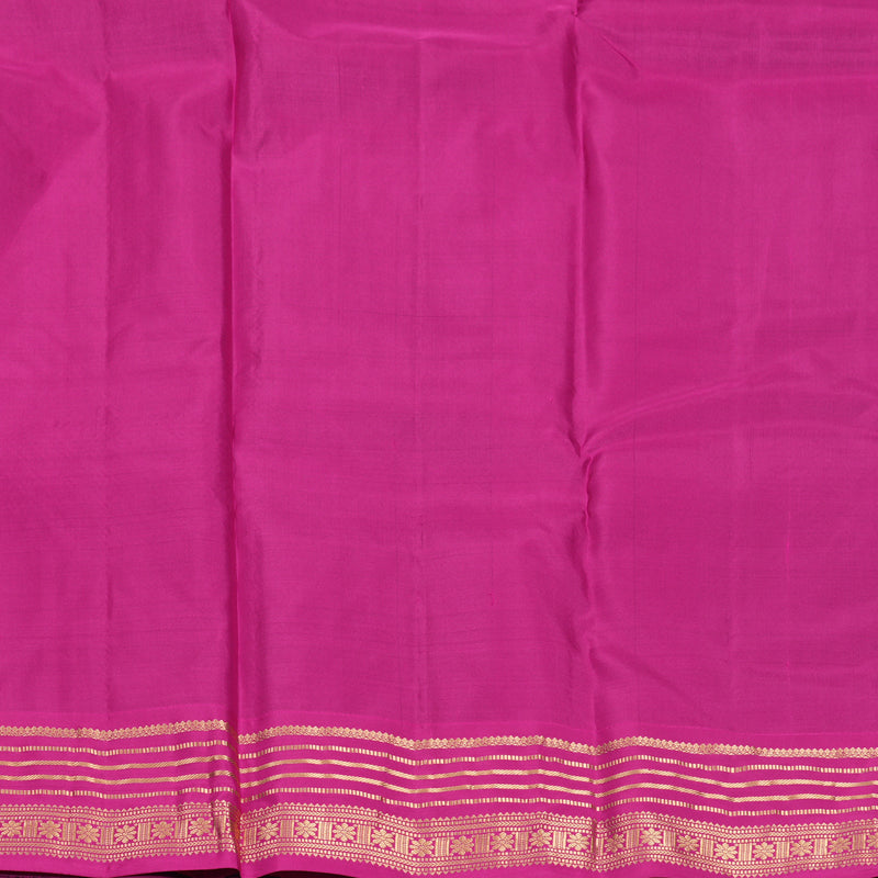 Hayagrivas Handloom Bottle Green Kanjivaram Silk Saree with Purple Border KBF978I2-5