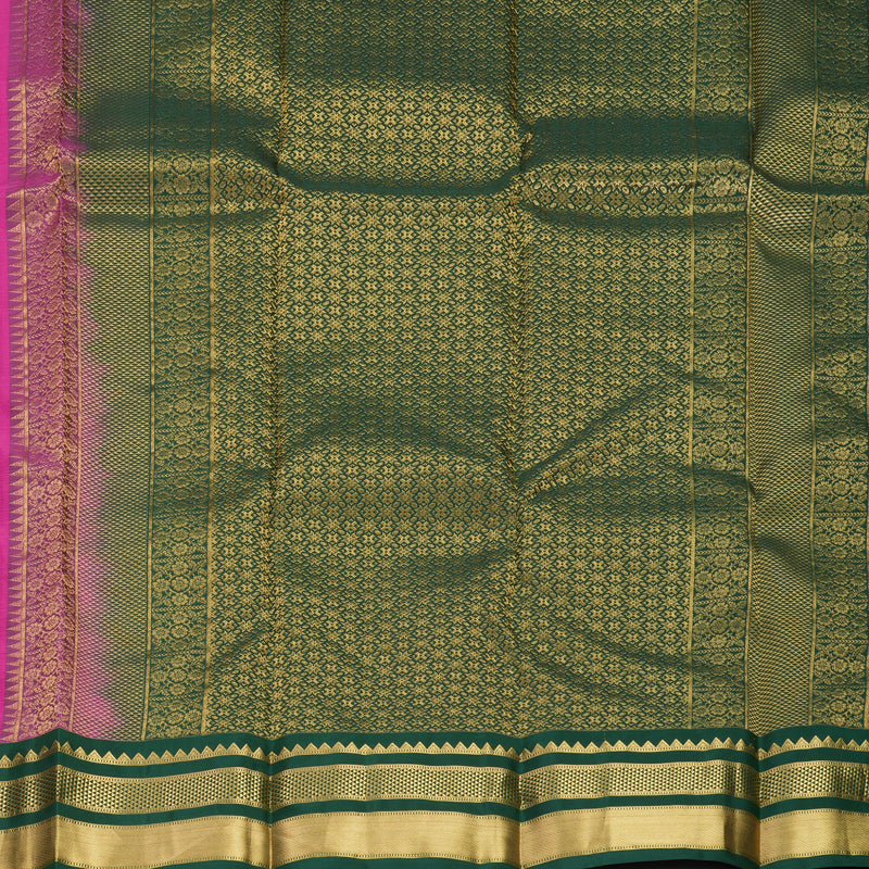 Hayagrivas Handloom Rani Pink Kanjivaram Silk Saree with Mayilkazhuthu Border KBF978I2-53
