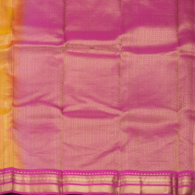 Hayagrivas Handloom Olive Green Kanjivaram Silk Saree with Purple Border KBF978I2-57
