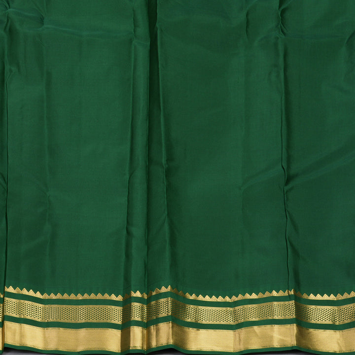 Hayagrivas Handloom MS Blue Kanjivaram Silk Saree with Bottle Green Border KBF978I2-9