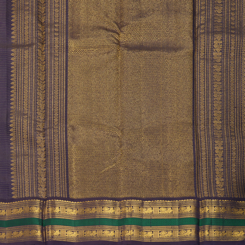 Hayagrivas Handloom Fluorescent Green Kanjivaram Silk Saree with Nagapazham Border KBF979I8-1