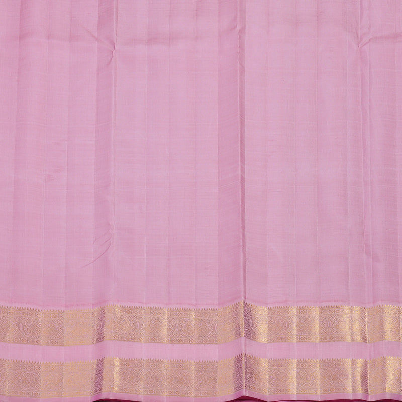 Hayagrivas Handloom Lilac Kanjivaram Silk Saree with Rose Pink Border KBF97D1-1