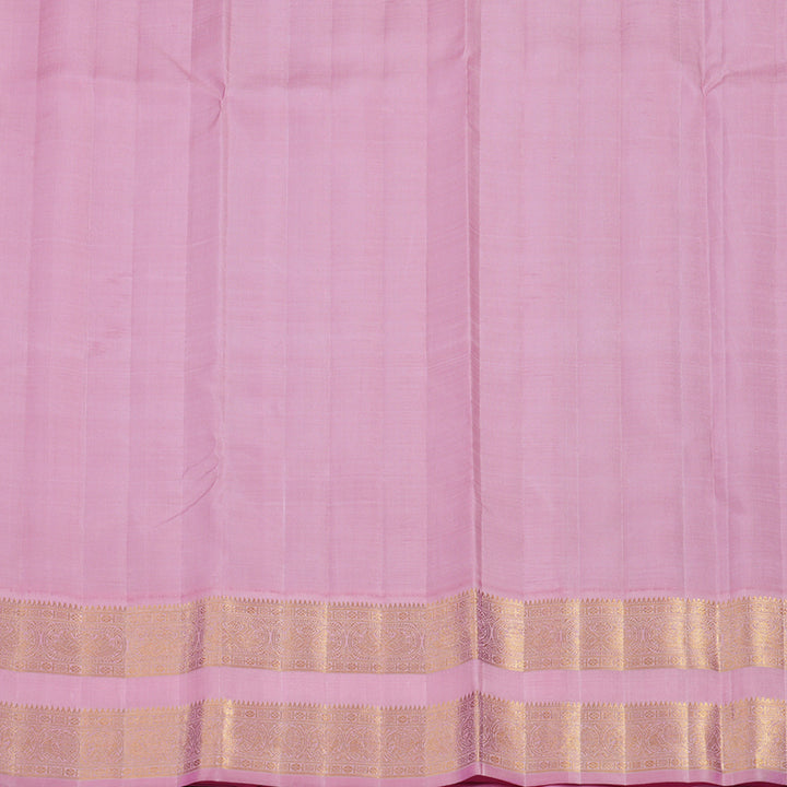 Hayagrivas Handloom Lilac Kanjivaram Silk Saree with Rose Pink Border KBF97D1-1