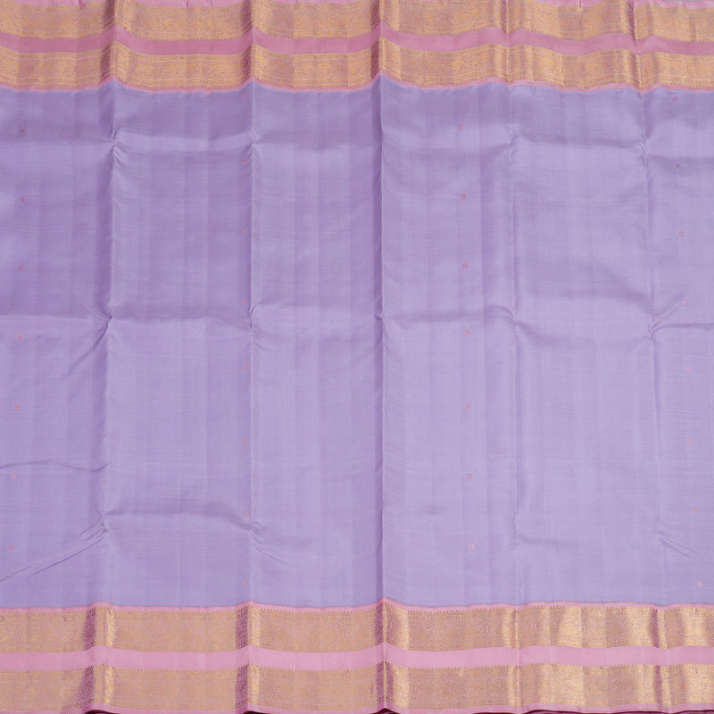 Hayagrivas Handloom Lilac Kanjivaram Silk Saree with Rose Pink Border KBF97D1-1