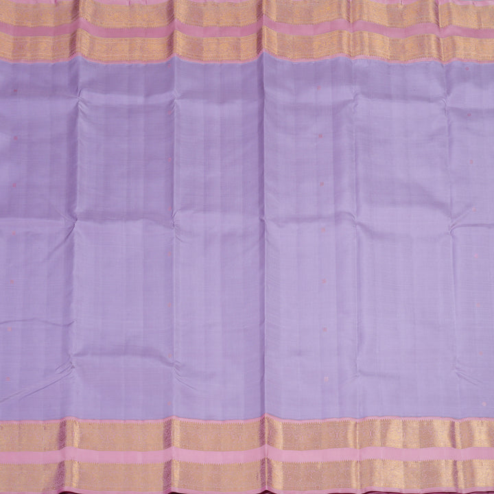 Hayagrivas Handloom Lilac Kanjivaram Silk Saree with Rose Pink Border KBF97D1-1