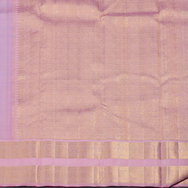 Hayagrivas Handloom Lilac Kanjivaram Silk Saree with Rose Pink Border KBF97D1-1
