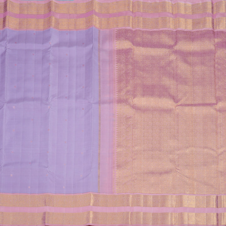 Hayagrivas Handloom Lilac Kanjivaram Silk Saree with Rose Pink Border KBF97D1-1