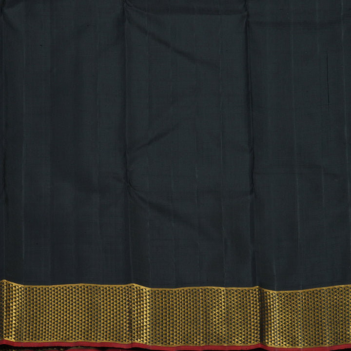 Hayagrivas Handloom Beige Kanjivaram Silk Saree with Black Border KBF97D2-1