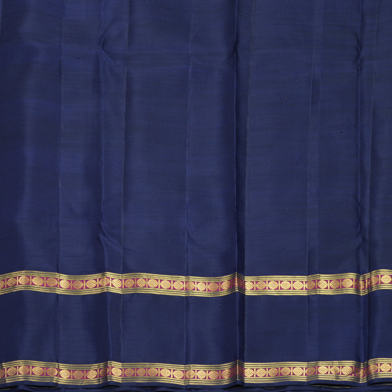 Hayagrivas Handloom Multicolour Checks Kanjivaram Silk Saree with Navy Blue Border KBF981I3-1
