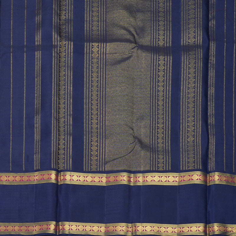 Hayagrivas Handloom Multicolour Checks Kanjivaram Silk Saree with Navy Blue Border KBF981I3-1