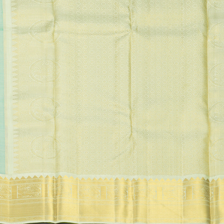 Hayagrivas Handloom Meenakshi Green Kanjivaram Silk Saree with Pista Green Border KBF982I2-4