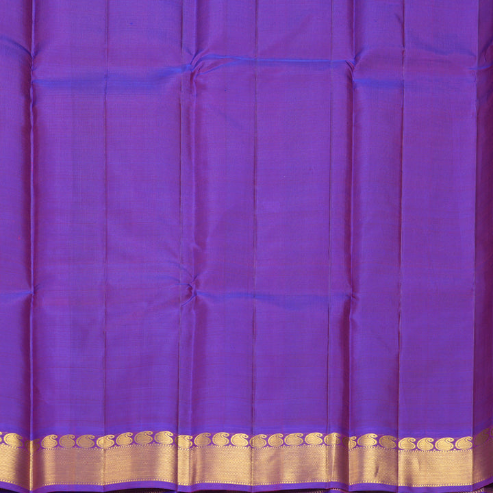 Hayagrivas Handloom Fluorescent Green Kanjivaram Silk Saree with Purple Border KBF984I6-2
