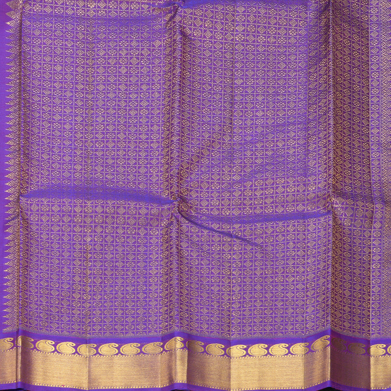 Hayagrivas Handloom Fluorescent Green Kanjivaram Silk Saree with Purple Border KBF984I6-2